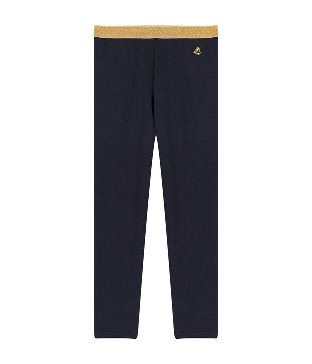 Pantalon maille enfant fille bleu marine