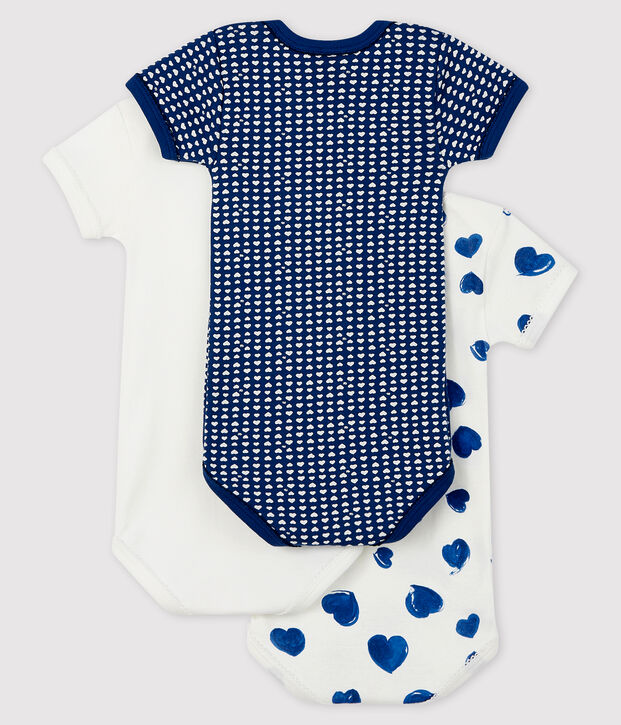 Lot de 3 bodies manches courtes b&eacute;b&eacute; fille multicouleur