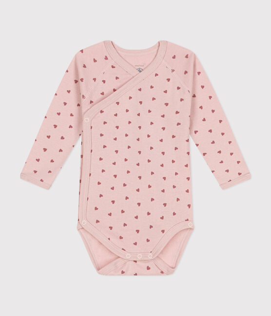 Body croisés manches longues en coton bébé rose SALINE/ ROSEWOOD