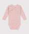 Body croisés manches longues en coton bébé rose SALINE/ ROSEWOOD