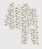 Pyjama fleur petite fille en molleton blanc AVALANCHE/ MULTICO