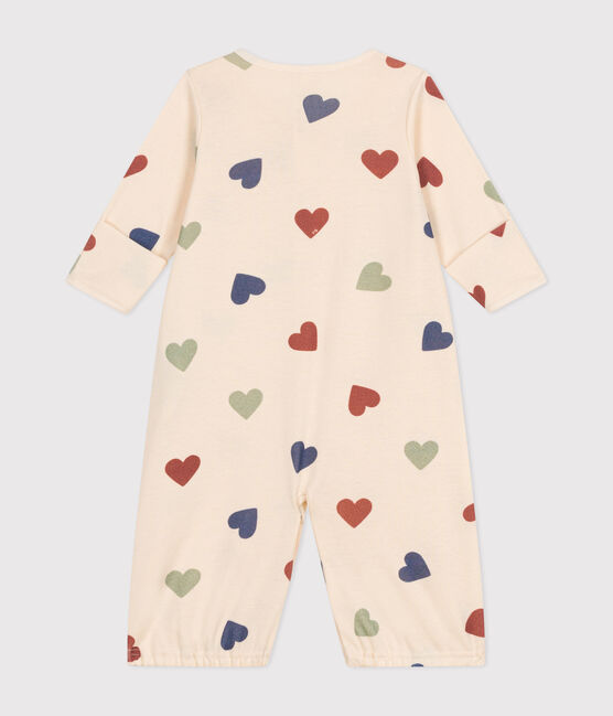 Combisac imprimé tricœurs en coton bébé blanc AVALANCHE/ MULTICO