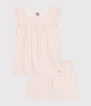 Pyjama short imprimé fleur en coton enfant