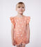 Teeshirt enfant en coton manches courtes imprimé orange ABRICOT/ MARSHMALLOW