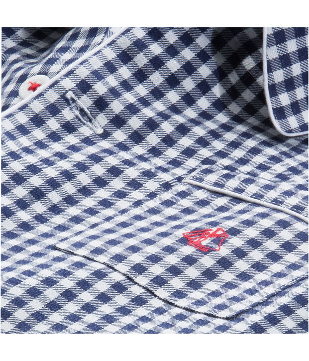 Pyjama petit gar&ccedil;on en twill bleu/blanc