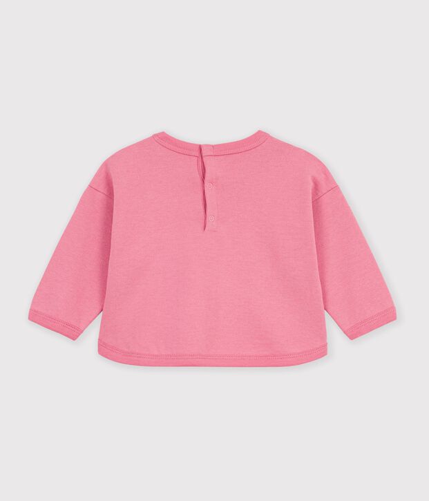Sweatshirt b&eacute;b&eacute; en coton imprim&eacute; animalier rose