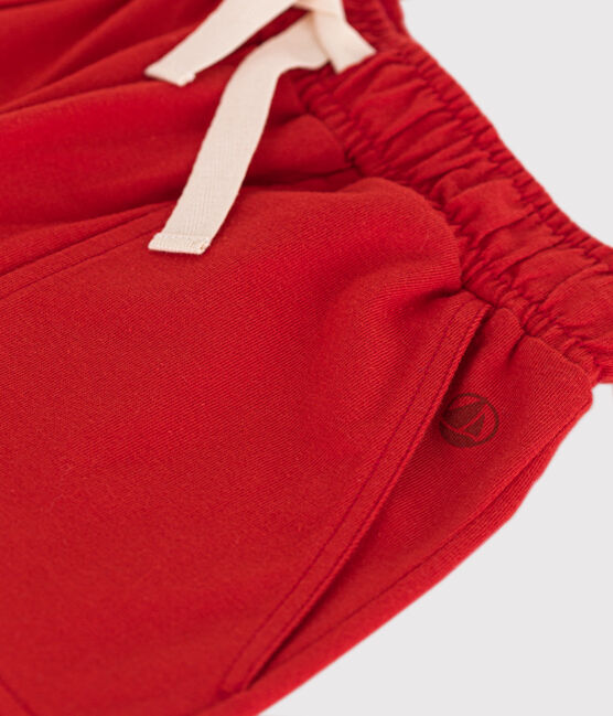 Short en coton enfant garçon rouge AURORA