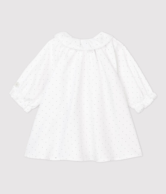 Robe à fleurs bébé fille twill en coton biologique blanc MARSHMALLOW/gris GRIS