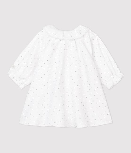 Robe à fleurs bébé fille twill en coton biologique blanc MARSHMALLOW/gris GRIS