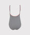 Maillot de bain 1 pièce fille bleu ABYSSE/blanc LAIT