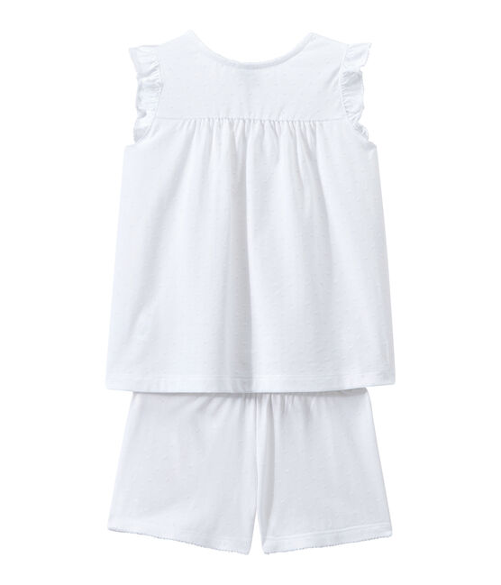 Pyjacourt fille en coton fin blanc ECUME
