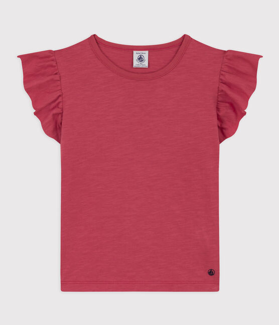 Tee-shirt manches courtes en coton enfant fille rose PAPI