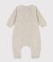 Combinaison longue bébé en velours gris chiné gris BELUGA CHINE