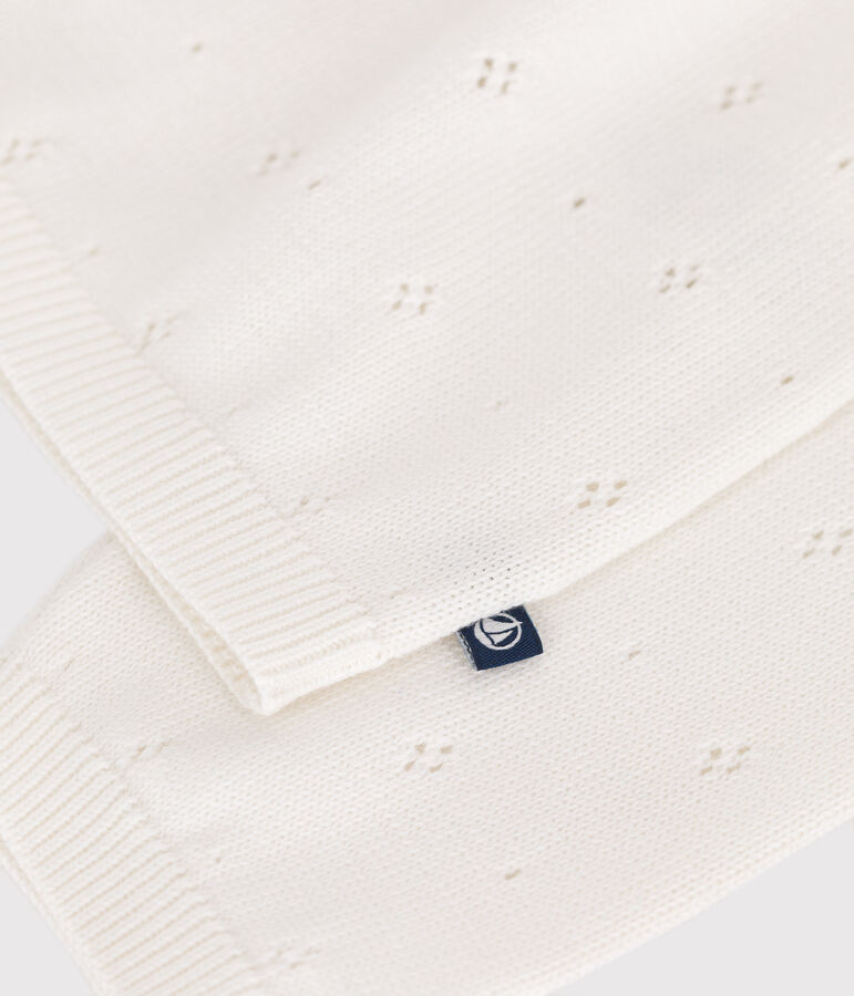 Cardigan enfant coton point fantaisie blanc MARSHMALLOW