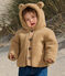 Manteau &agrave; capuche b&eacute;b&eacute; en sherpa beige fonc&eacute;