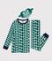 Pyjama déguisement enfant en coton imprimé croco vert MILK/ EVERGREEN