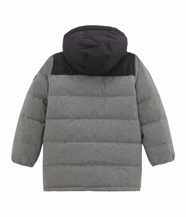 Doudoune enfant gar&ccedil;on en flanelle d&eacute;perlante gris