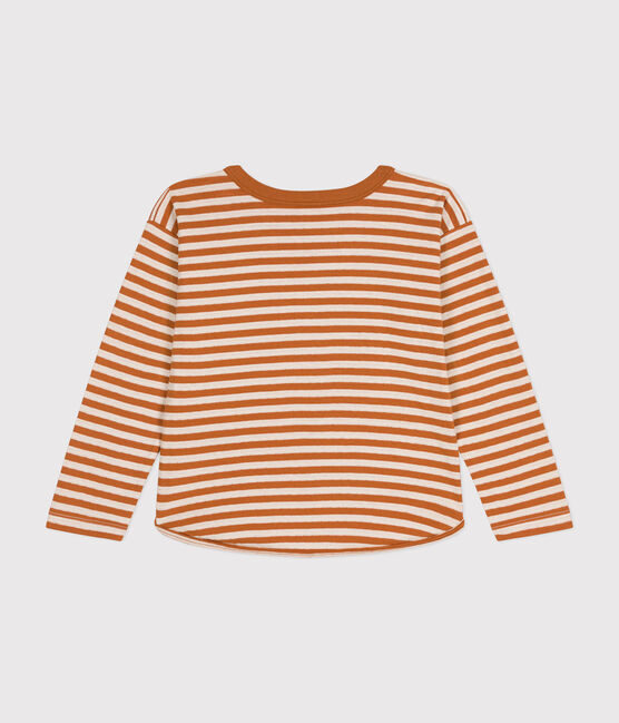 Tee-shirt manches longues rayé en tubique enfant ECUREUIL/ AVALANCHE