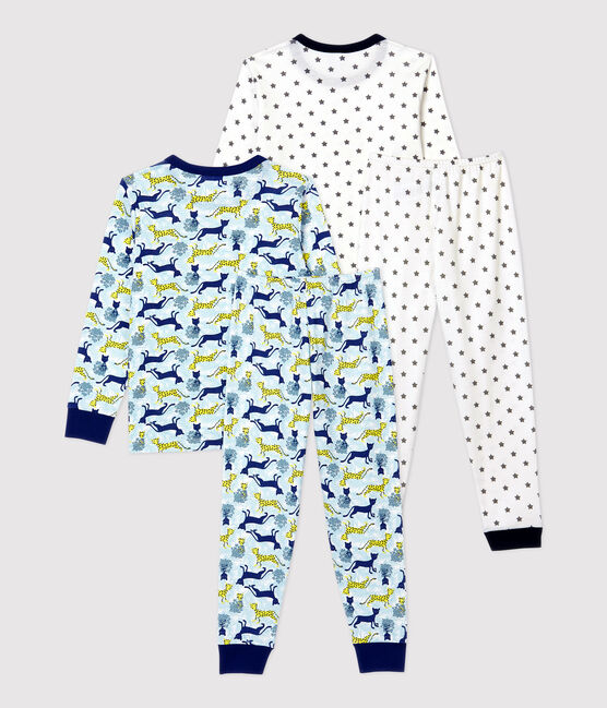 Lot de 2 pyjamas imprimés étoiles et panthères petit garçon en coton variante 1