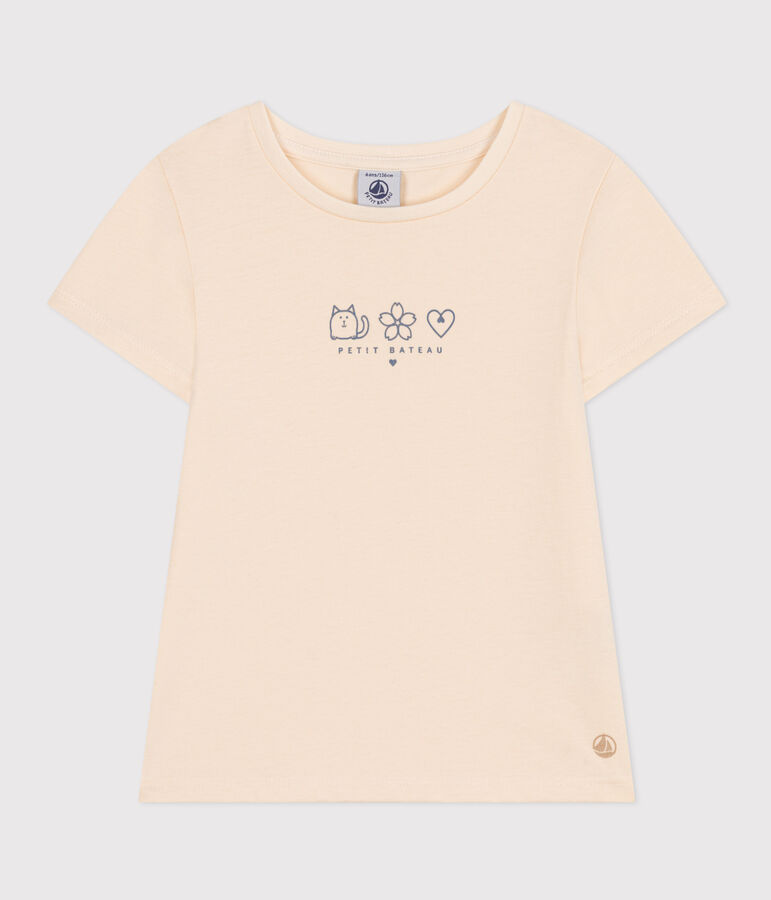 Tee-shirt en jersey l&eacute;ger enfant fille bleu AVALANCHE/ BEACH