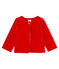 Cardigan bébé fille en maille velours rouge TERKUIT