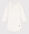 Body manches longues à collerette en coton bébé blanc MARSHMALLOW