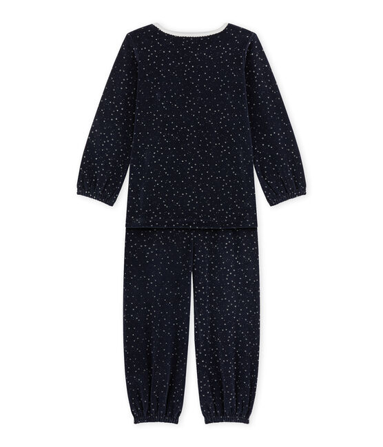 Pyjama fille en bouclette velours bleu SMOKING/gris ARGENT