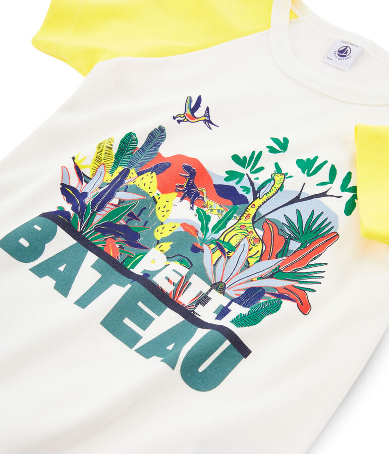 Pyjacourt petit gar&ccedil;on en c&ocirc;te blanc/multicouleur