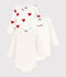 Lot de bodies manches longues c&oelig;ur b&eacute;b&eacute; en coton multicouleur