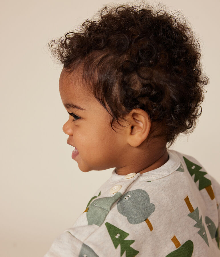 Sweatshirt en molleton b&eacute;b&eacute; beige MONTELIMAR/blanc MULTICO