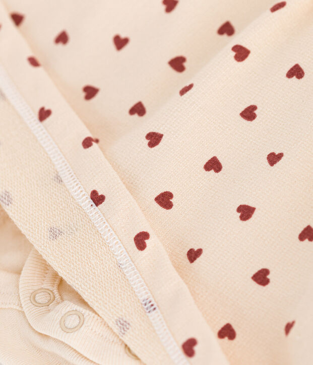 Robe en molleton l&eacute;ger avec body b&eacute;b&eacute; &eacute;cru/marron