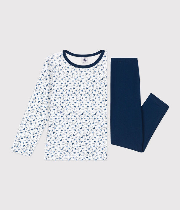 Pyjama en velours enfant bleu/multicouleur