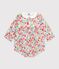 Combinaison courte b&eacute;b&eacute; en coton imprim&eacute;e &agrave; fleurs blanc/multicouleur