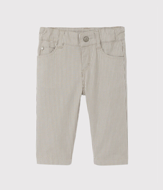 Pantalon bébé garçon rayé gris MINERAI/blanc LAIT