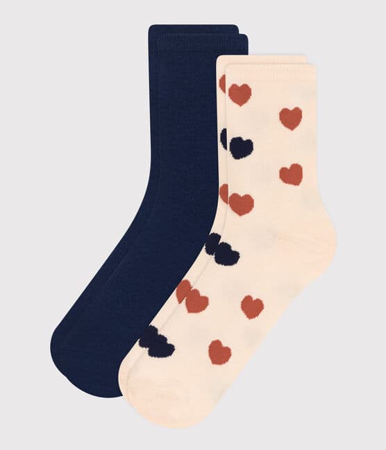 2 paires de chaussettes en coton imprimées femme variante 1