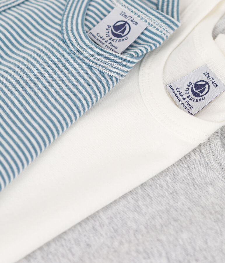 Lot de 3 bodies sans manches milleraies b&eacute;b&eacute; en coton multicouleur