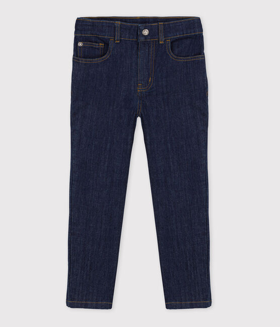 Pantalon droit en denim enfant garçon BLEU FONCE