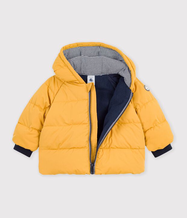 Doudoune b&eacute;b&eacute; en polyester uni jaune