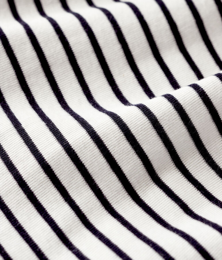 Robe body manches courtes b&eacute;b&eacute; fille en c&ocirc;te blanc MARSHMALLOW/bleu SMOKING