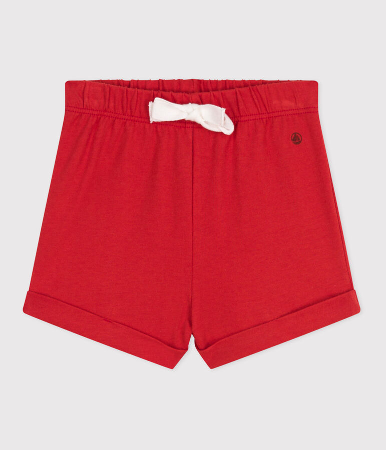 Short b&eacute;b&eacute; en coton uni rouge AURORA