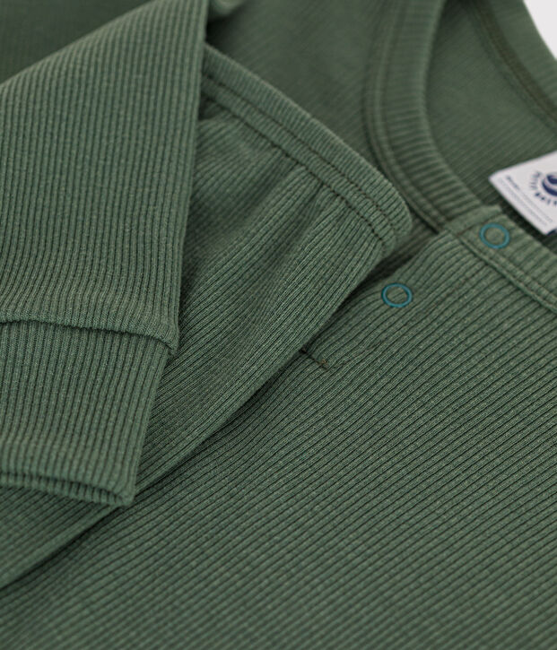 Pyjama uni en coton et lyocell enfant vert