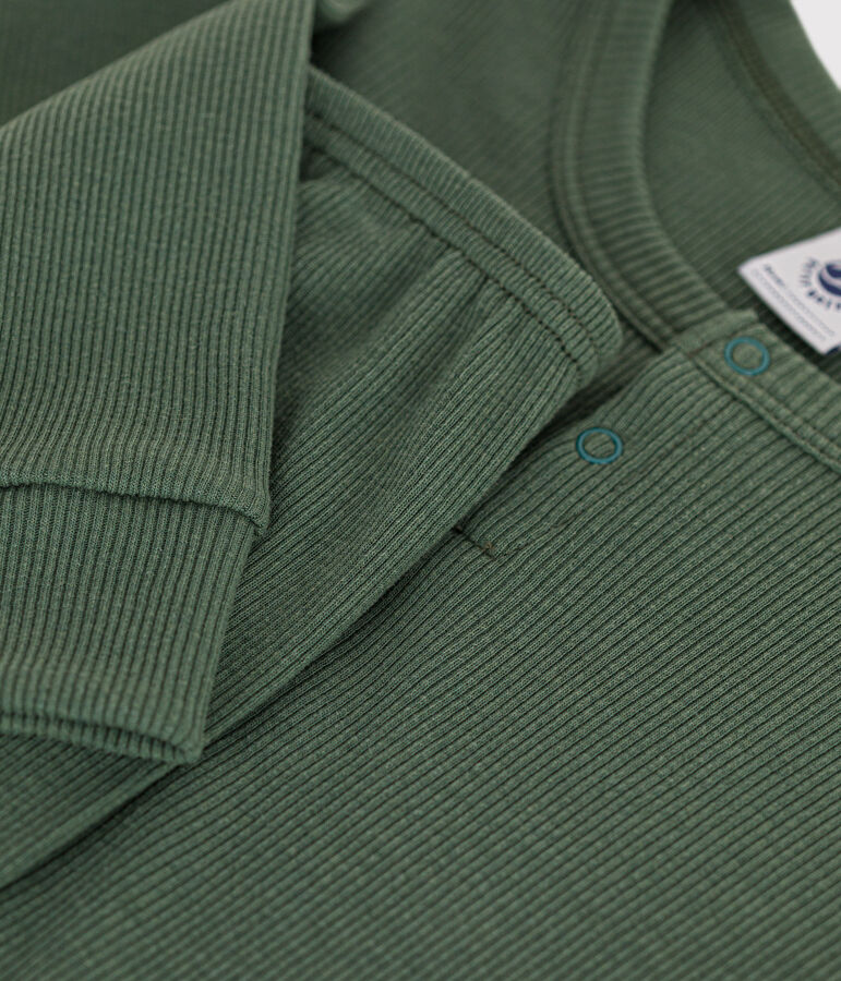 Pyjama uni en coton et lyocell enfant vert CROCO