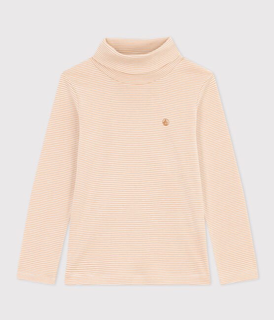 Sous-pull rayé en coton enfant fille / garçon TOURONE/ MARSHMALLOW