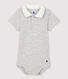 Body manches courtes col polo en coton bio bébé