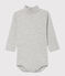 Body manches longues col roulé bébé mixte gris BELUGA CHINE