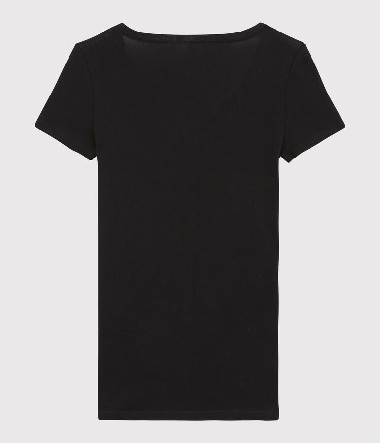 T-shirt c&ocirc;te l&eacute;g&egrave;re Femme noir