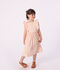 Robe sans manches dos nu enfant en coton imprim&eacute;e blanc/multicouleur