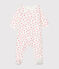 Bodyjama bébé fille en tubique blanc MARSHMALLOW/rose GROSEILLER