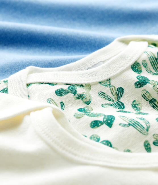 Lot de 3 bodies manches courtes cactus bébé en coton et lin variante 1