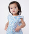 Robe bébé en coton et son bloomer, imprimés cerises bleues bleu MARSHMALLOW/ PORCELANA